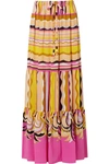 EMILIO PUCCI PRINTED SILK CREPE DE CHINE MAXI SKIRT