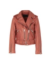Allsaints Balfern Leather Biker Jacket In Rust