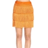 Alberta Ferretti Flapper Fringe Skirt In Orange