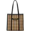 BURBERRY BURBERRY BEIGE AND BLACK 1983 CHECK LINK TOTE