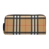 BURBERRY BEIGE & BLACK SMALL VINTAGE CHECK ZIP WALLET