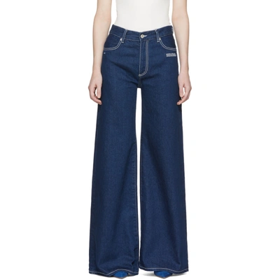 Off-white High-rise Flared Jeans In Medium Wash