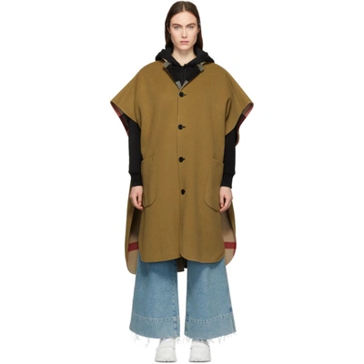 Burberry Reversible Check Poncho In Brown
