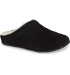 Fitflop Chrissie Shearling Womens Black Slippers - Atterley In Black Suede