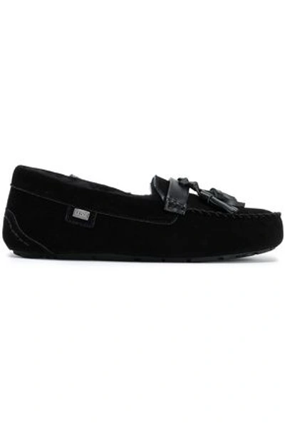 Australia Luxe Collective Tasseled Shearling Loafers In Black