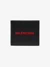 BALENCIAGA BALENCIAGA BLACK RED LOGO WALLET,487435DLQHN12967969