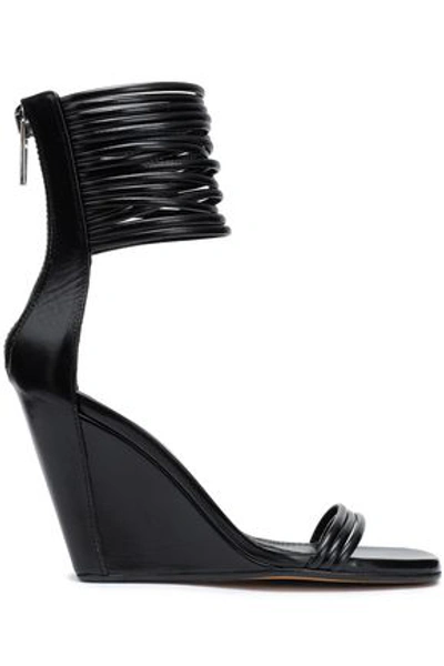 Rick Owens Woman Leather Wedge Sandals Black
