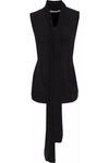 GIVENCHY TIE-NECK PANELED PLEATED CREPE DE CHINE TOP,3074457345618384641