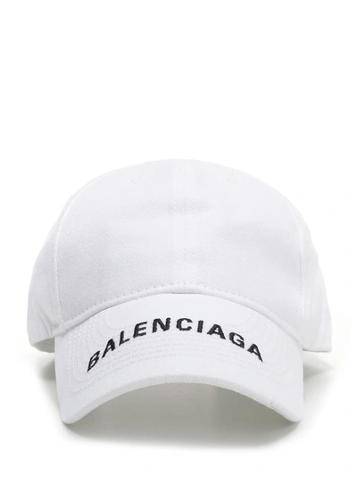 Balenciaga Embroidered Cotton-twill Baseball Cap In White