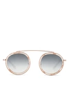 KREWE CONTI WOMEN'S MIRRORED BROW BAR ROUND SUNGLASSES, 46MM,18-19MW