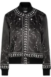 GIVENCHY GIVENCHY WOMAN PANTHER PRINTED DUCHESSE-SATIN BOMBER JACKET BLACK,3074457345619776030