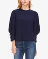 VINCE CAMUTO MOCK-NECK GATHERED-SLEEVE TOP