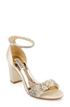 Badgley Mischka Finesse Ankle Strap Sandal In Ivory Satin