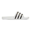 Adidas Originals Adilette Rubber Slide Sandals In White