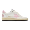 GOLDEN GOOSE GOLDEN GOOSE WHITE AND PINK BALL STAR SNEAKERS