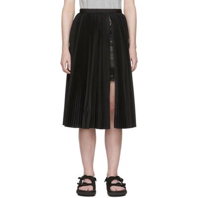 Sacai Asymmetric Pleated Skirt In Black