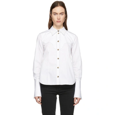 Khaite Lemay Crinkled Cotton-blend Twill Shirt In Ivory