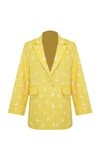 ALL THINGS MOCHI IRIS LINEN EMBROIDERED BLAZER,718687