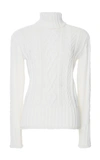 THOM BROWNE CABLE-KNIT TURTLENECK WOOL TOP,718930