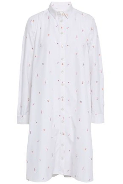 Chinti & Parker Chinti And Parker Woman Embroidered Cotton-poplin Shirt Dress White