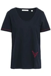 CHINTI & PARKER CHINTI AND PARKER WOMAN EMBROIDERED COTTON-JERSEY T-SHIRT NAVY,3074457345619854812