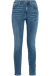 FRAME FRAME WOMAN LE HIGH FADED HIGH-RISE SKINNY JEANS MID DENIM,3074457345620281660
