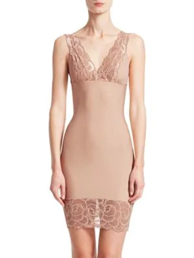 Commando Sexy And Smooth Lace Trim Slip In Rose