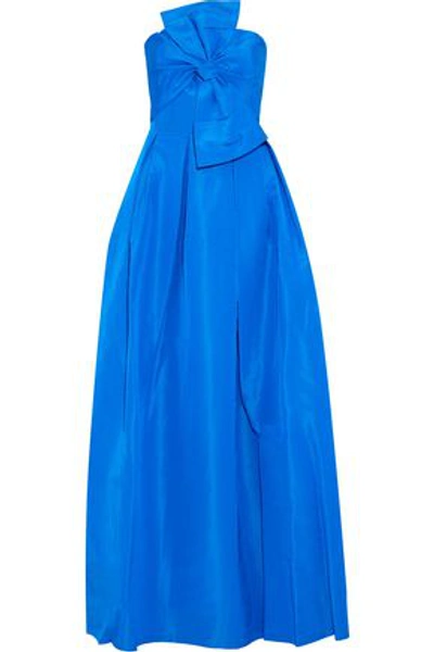 Sachin & Babi Leora Strapless Bow-embellished Silk-faille Gown In Imperial Blue