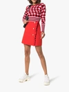 Msgm Short Skirt With Ruffles In Red