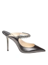JIMMY CHOO DECOLLETE BING 100 ANTHRACITE WITH CRYSTAL STRAP,10784588