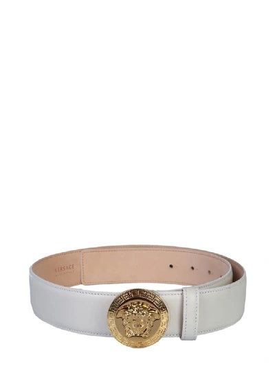 Versace Belt With Medusa S Head In Ivory