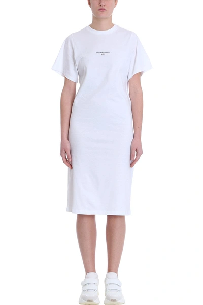 Stella Mccartney Short Sleeve White Cotton Jersey Dress