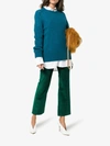 Isabel Marant Mereo Cropped Corduroy Cotton Trousers In Green