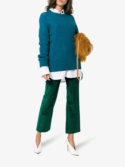 Isabel Marant Mereo Cropped Corduroy Cotton Trousers In Green