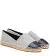 TORY BURCH LEATHER-TRIMMED ESPADRILLES,P00354355
