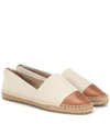 TORY BURCH LEATHER-TRIMMED ESPADRILLES,P00354359