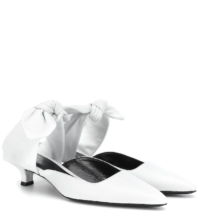 The Row Coco Kitten-heel Ankle-tie Mules In White