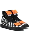 Off-white 20mm Off-court Striped Leather Sneakers In Black