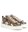 Chloé Lauren Python-embossed Leather Sneakers In Neutrals