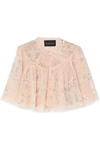 NEEDLE & THREAD CROPPED SEQUINED TULLE JACKET