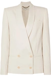 STELLA MCCARTNEY DOUBLE-BREASTED CROC-EFFECT SATIN-JACQUARD BLAZER