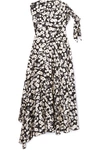 DEREK LAM FLORAL-PRINT SILK CREPE DE CHINE MIDI DRESS