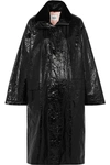 STAND STUDIO MAIA CRINKLED GLOSSED FAUX LEATHER COAT