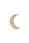 ANDREA FOHRMAN MINI CRESCENT 14-KARAT GOLD DIAMOND EARRING