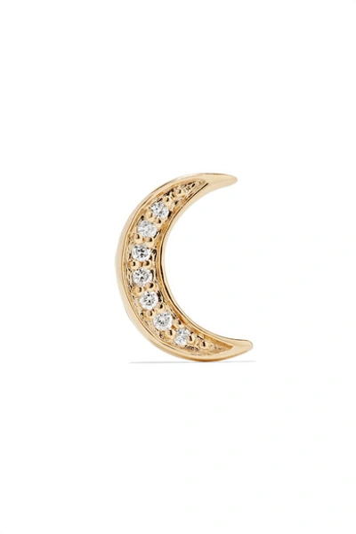 Andrea Fohrman 14k Gold And Sapphire Crescent Moon Singular Earring In Metallic