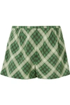 MARC JACOBS Plaid washed-silk shorts