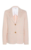 Rosetta Getty Grid Interlocked Button Fitted Jacket In White
