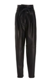 ADAM LIPPES PAPER BAG WAIST TAPERED LEATHER PANTS,P19502LE