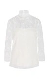 ADAM LIPPES CREPE OVERLAY LACE CHANTILLY TOP,R18121CY