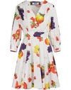 Msgm Printed Cotton Poplin Dress In White